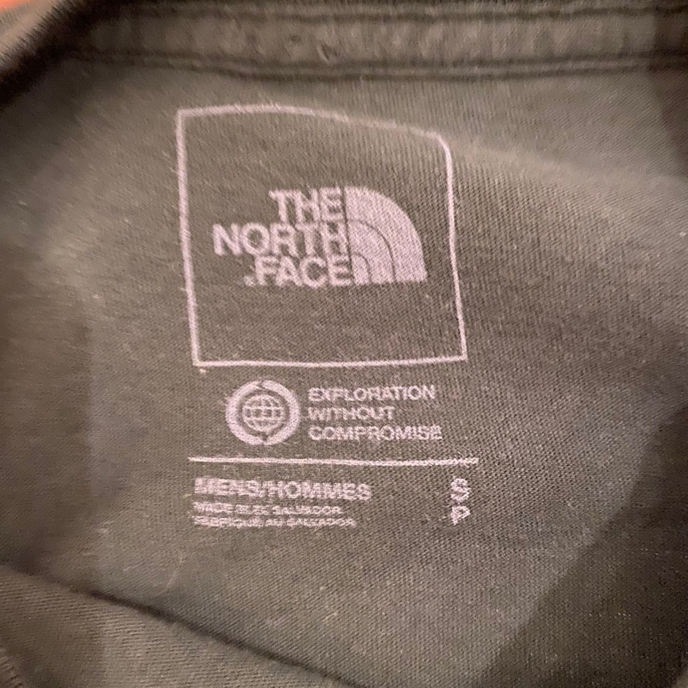 The North Face Mens Long Sleeve T Shirt Green Logo Exploration Tee Size S - Picture 2 of 5